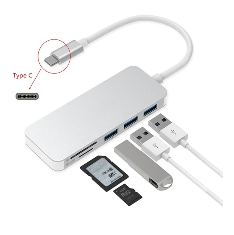 Adaptador Desconocido Type C 5en1 – Conectividad Versátil y Eficiente