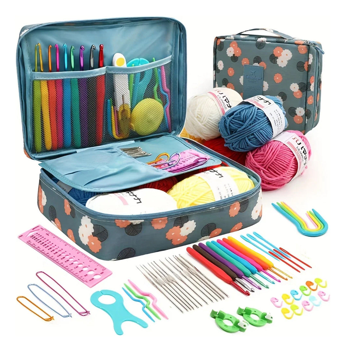 Set Con Estuche Crochet Silicona – Experiencia de Tejido Intuitiva y Creativa