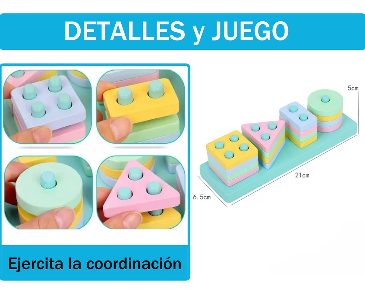 Montessori Toys Pack 10 Juguetes Didácticos De Madera – Fomenta Aprendizaje Y Creatividad