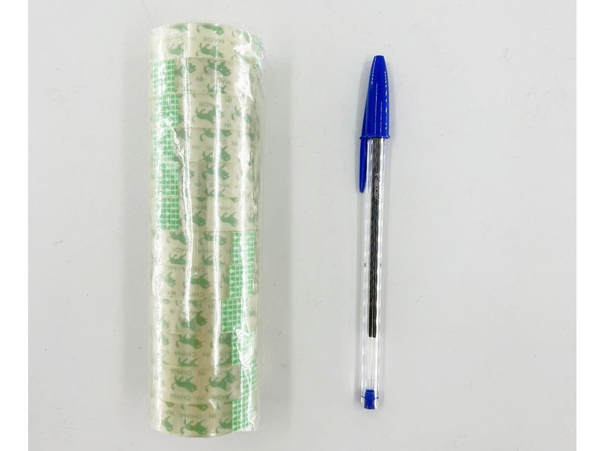 CintasTrans Pack Cintas Transparentes 12 Rollos – Alta Calidad para Manualidades y Oficina