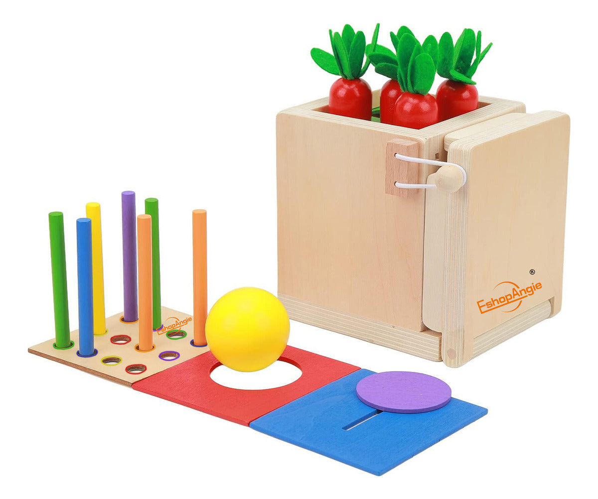 Juguete De Madera Cubo Encaje Didáctico 4en1 – Estimula La Curiosidad Y Creatividad