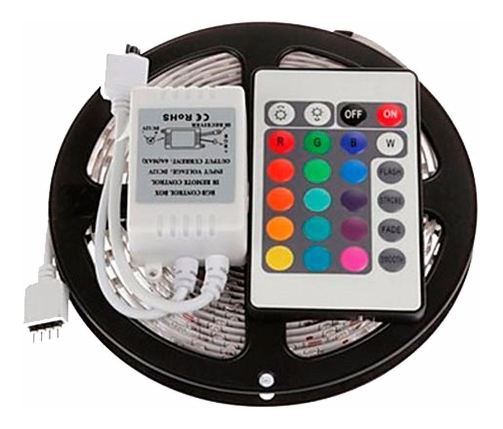 DJ Lights Tira Cinta 300 Led 5mt Rgb 5050 – Iluminación Multicolor Personalizable