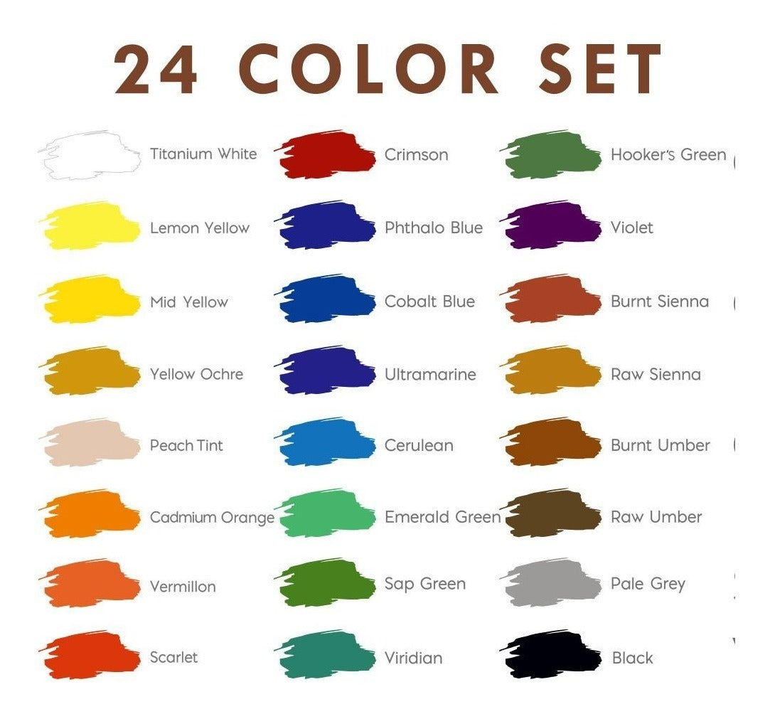 Kit 40pcs Lienzo Pintura Acrilica – Colores Ricamente Pigmentados