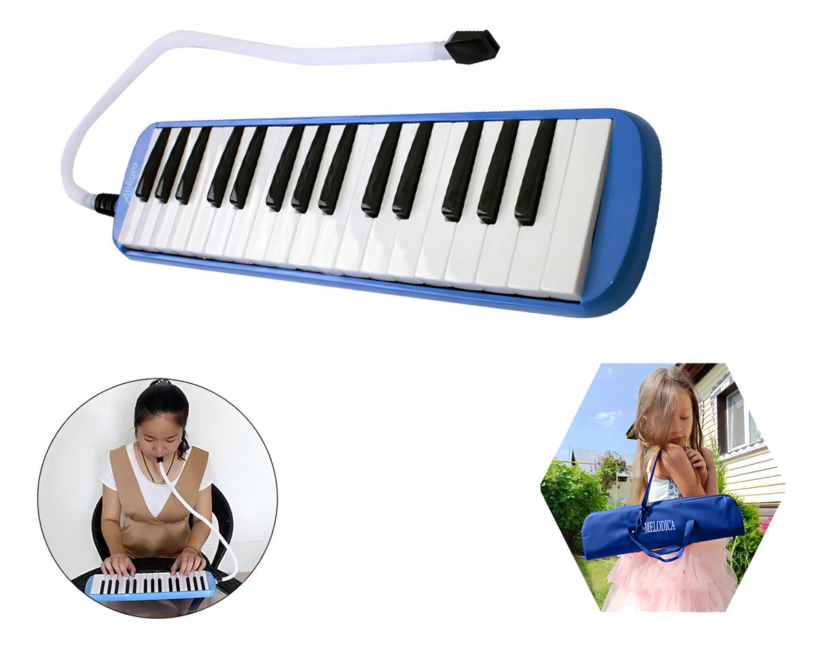 Melódica Teclado 32 Notas – Diseño Clásico en Color Azul
