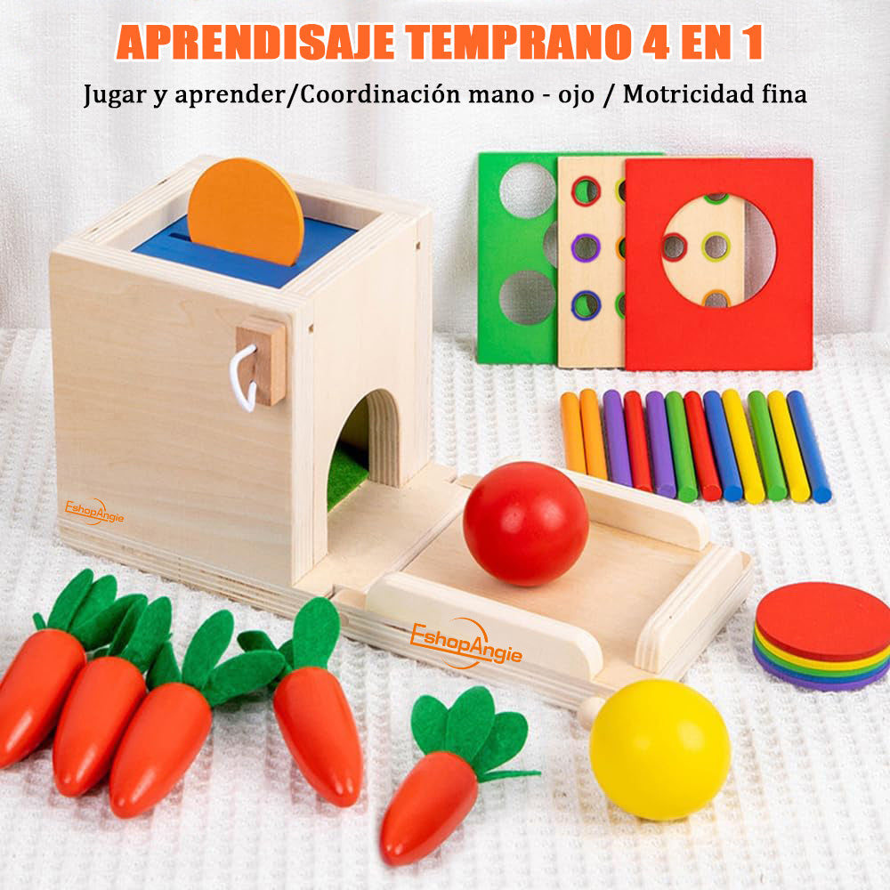 Juguete De Madera Cubo Encaje Didáctico 4en1 – Estimula La Curiosidad Y Creatividad