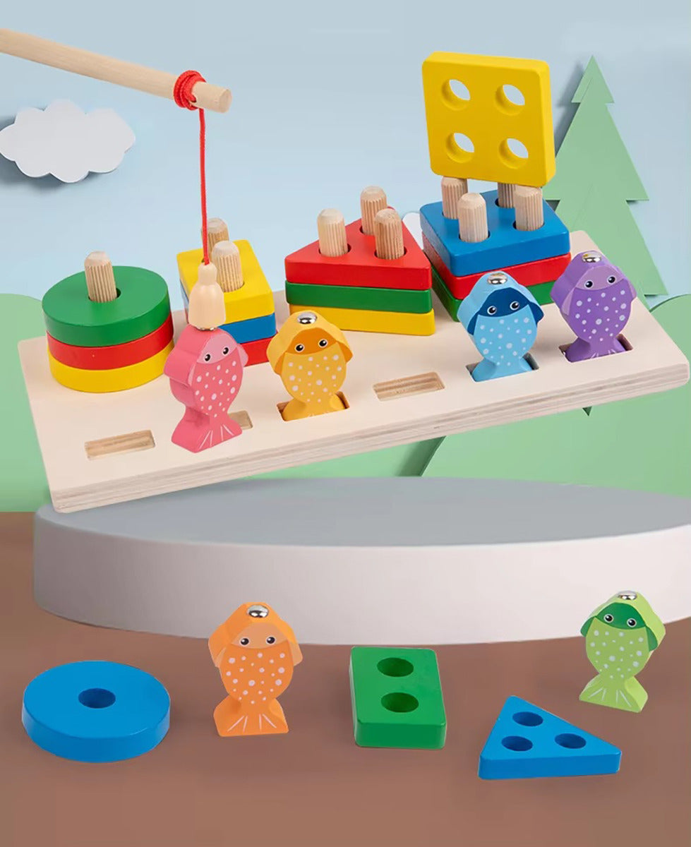 Juguetes Madera Juego De Pesca Magnético – Fomenta Habilidades Educativas