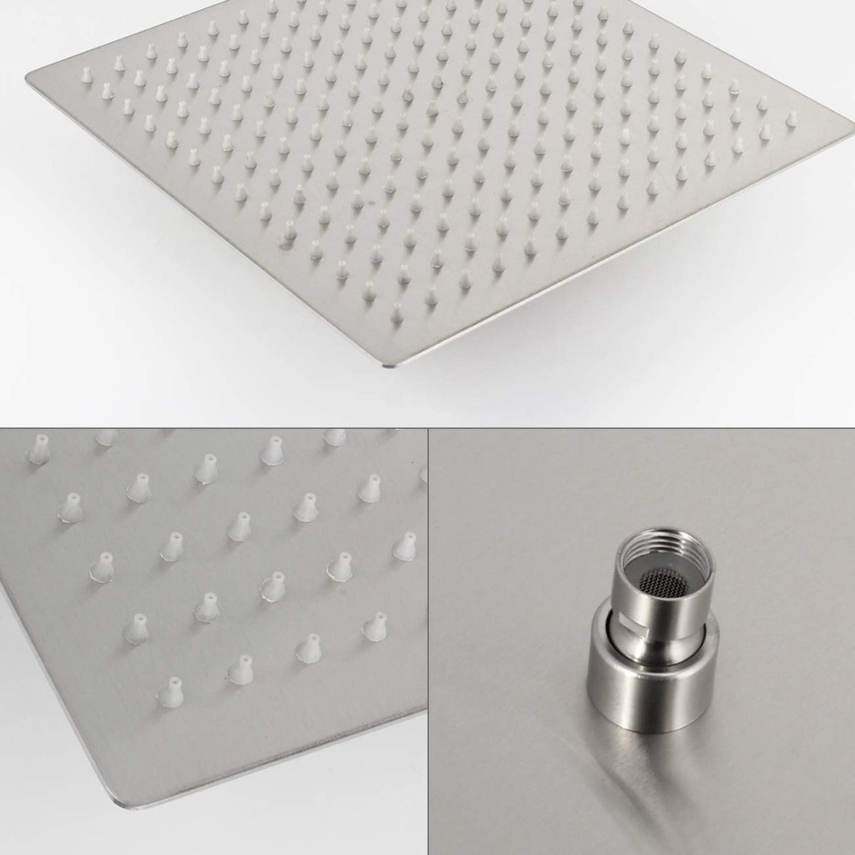 Plato Ducha Cuadrado Acero Inoxidable 20 Cms – Diseño Moderno y Elegante