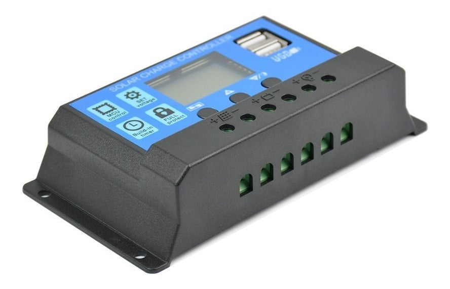 Regulador De Carga Solar Digital 12v 24v 10a 2usb – Control Preciso Y Eficiente De Carga
