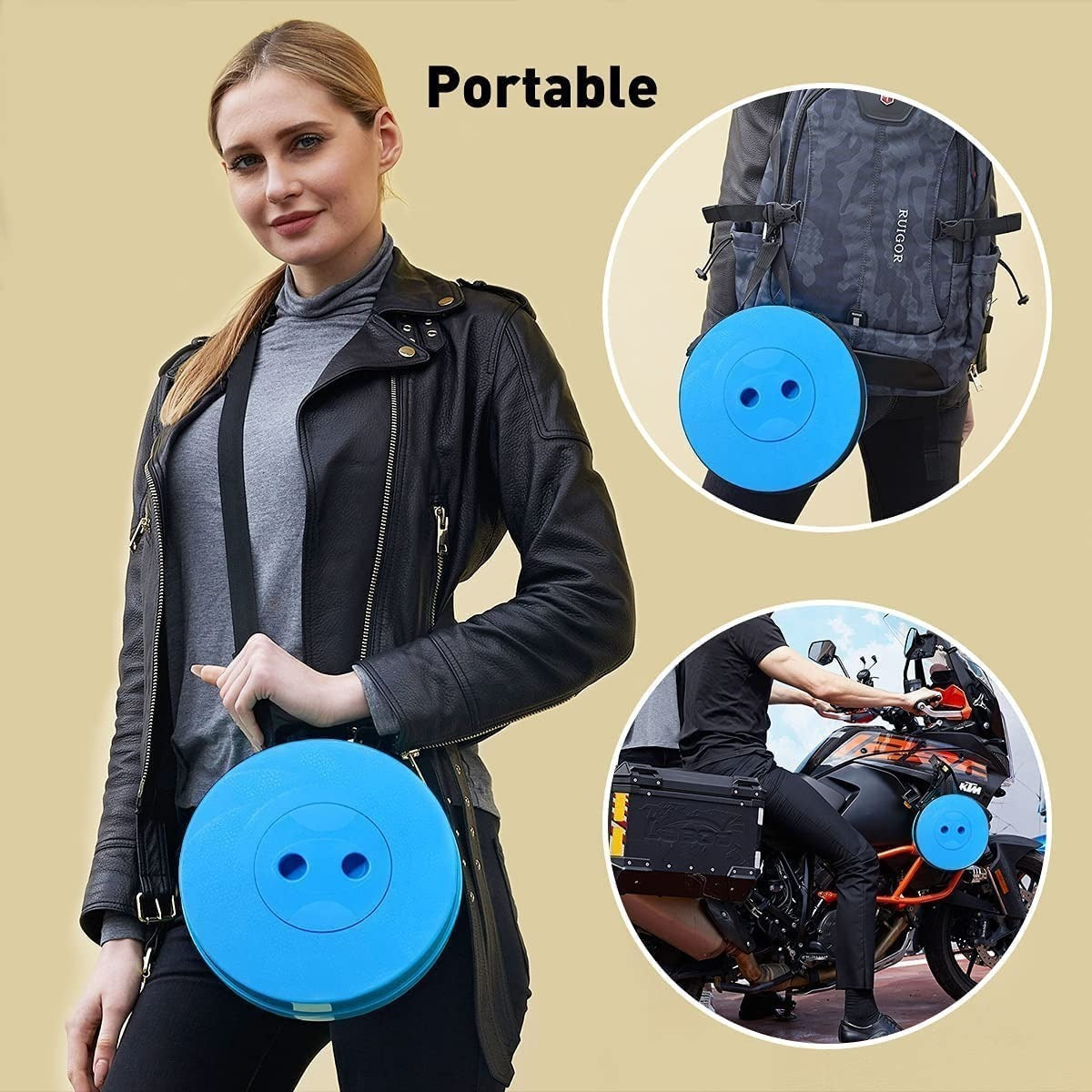 Taburete Plegable Portátil – Comodidad y Versatilidad en Color Azul