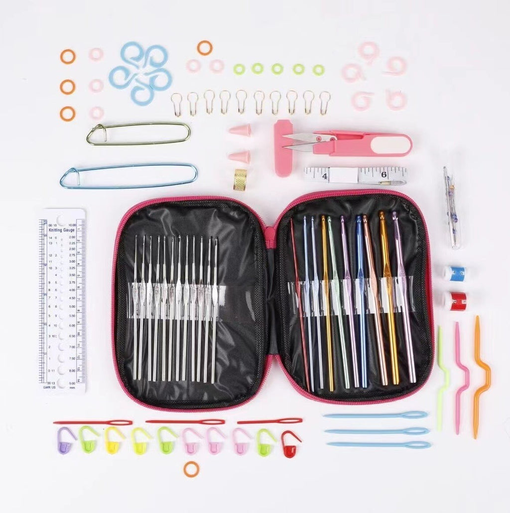 Set Crochet 100 Pcs Accesorios – Herramientas Esenciales para Crear Proyectos Personalizados