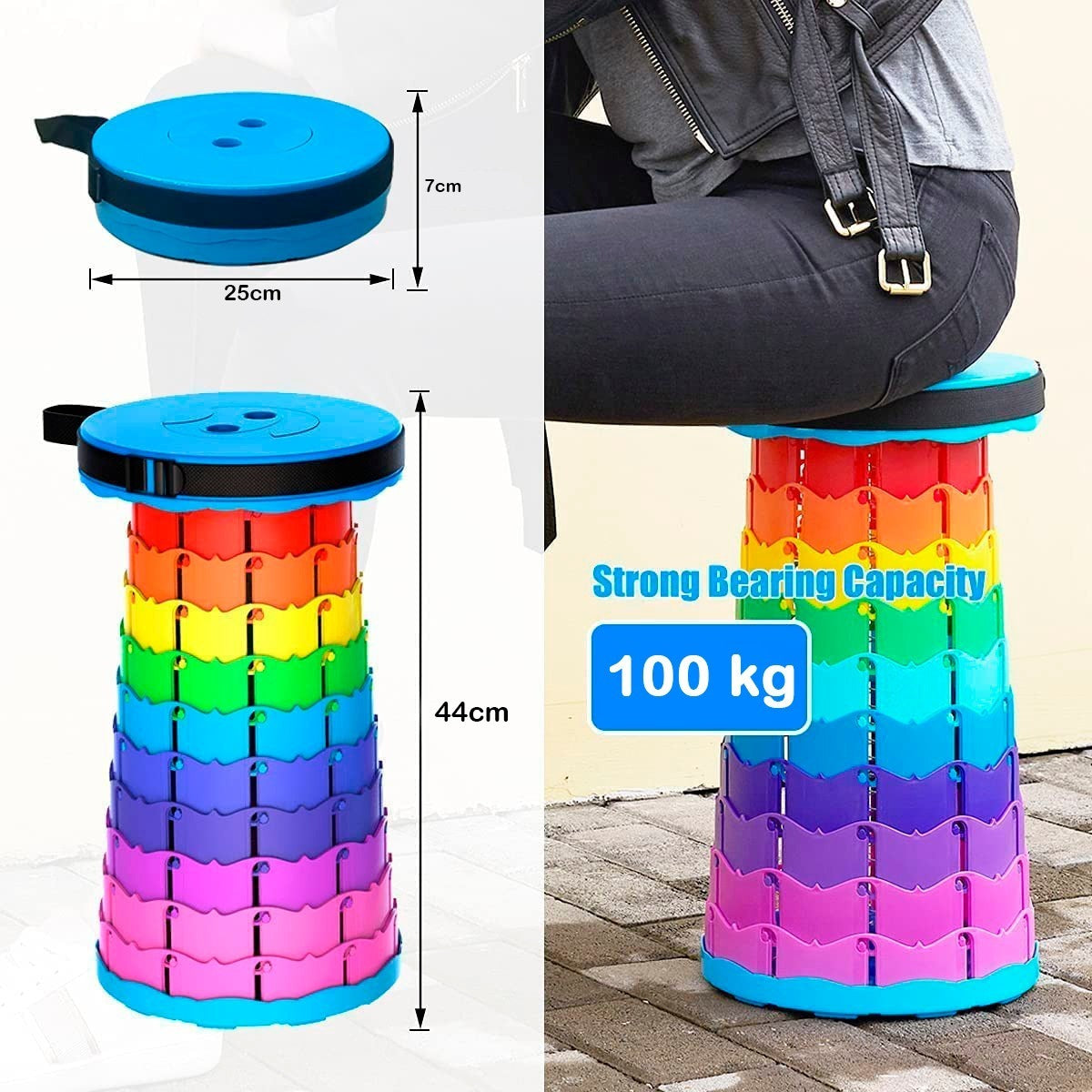 Taburete Plegable Portátil – Comodidad y Versatilidad en Color Azul