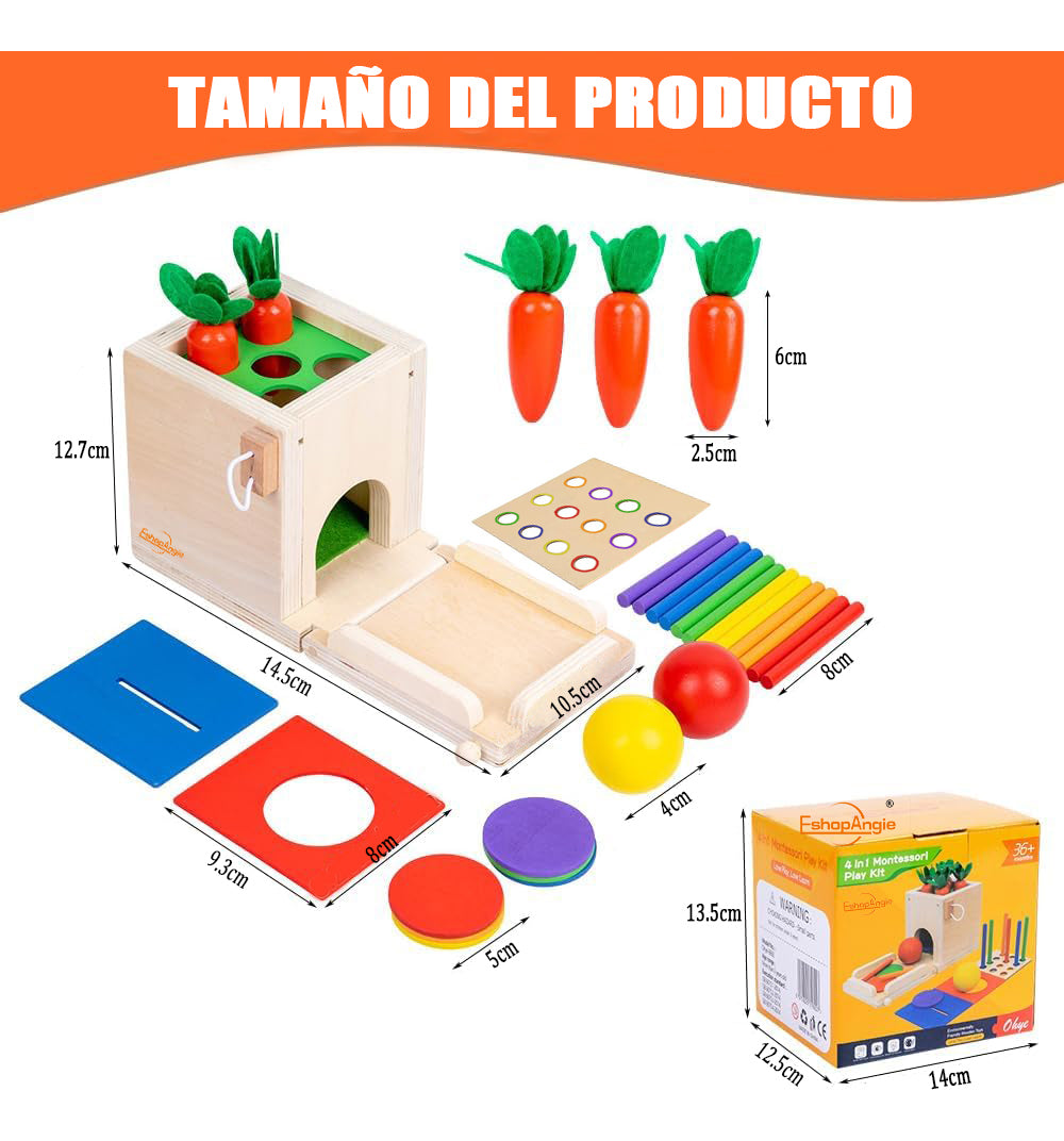 Juguete De Madera Cubo Encaje Didáctico 4en1 – Estimula La Curiosidad Y Creatividad