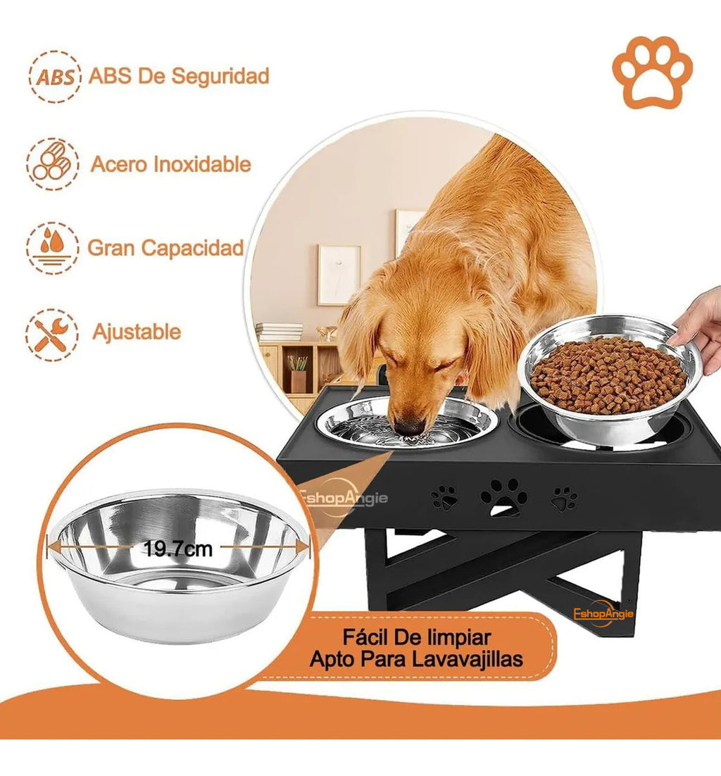 Comedero-Bebedero Para Perros – Altura Ajustable para Alimentación Saludable
