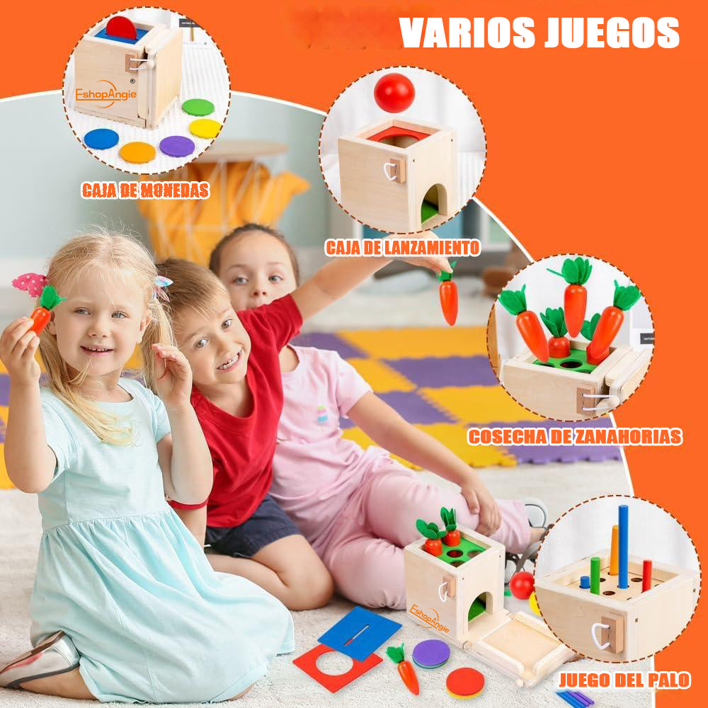 Juguete De Madera Cubo Encaje Didáctico 4en1 – Estimula La Curiosidad Y Creatividad