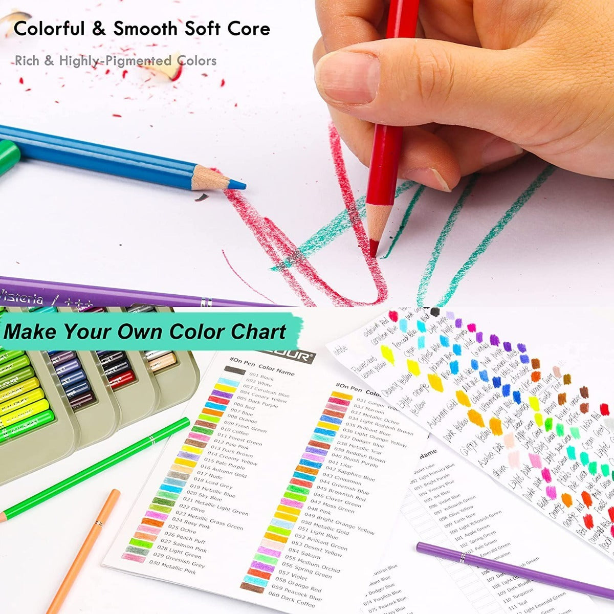 Colore Set 300 Lapices Profesionales – Variedad de 300 Colores Vibrantes