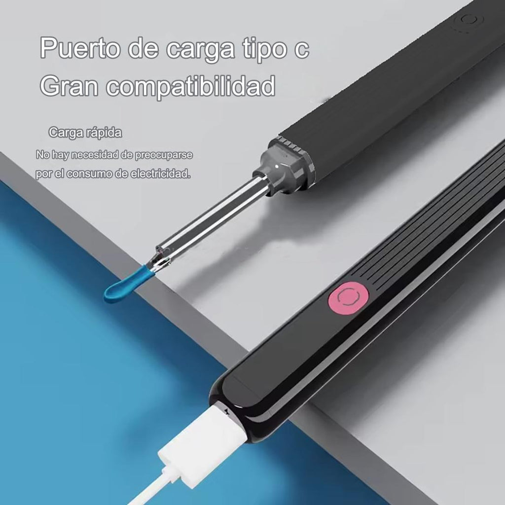 SaludAuditiva Limpiador Oídos Endoscopio Cámara HD Inalámbrica Recargable – Experiencia de Limpieza Auditiva Excepcional