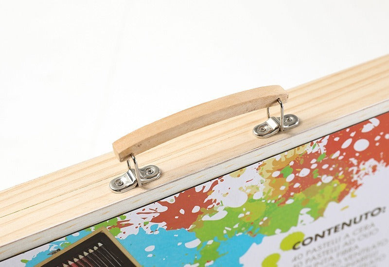 ArteCreativo Set De Arte 220 Pcs – Caja De Madera Elegante Para Creatividad Sin Límites