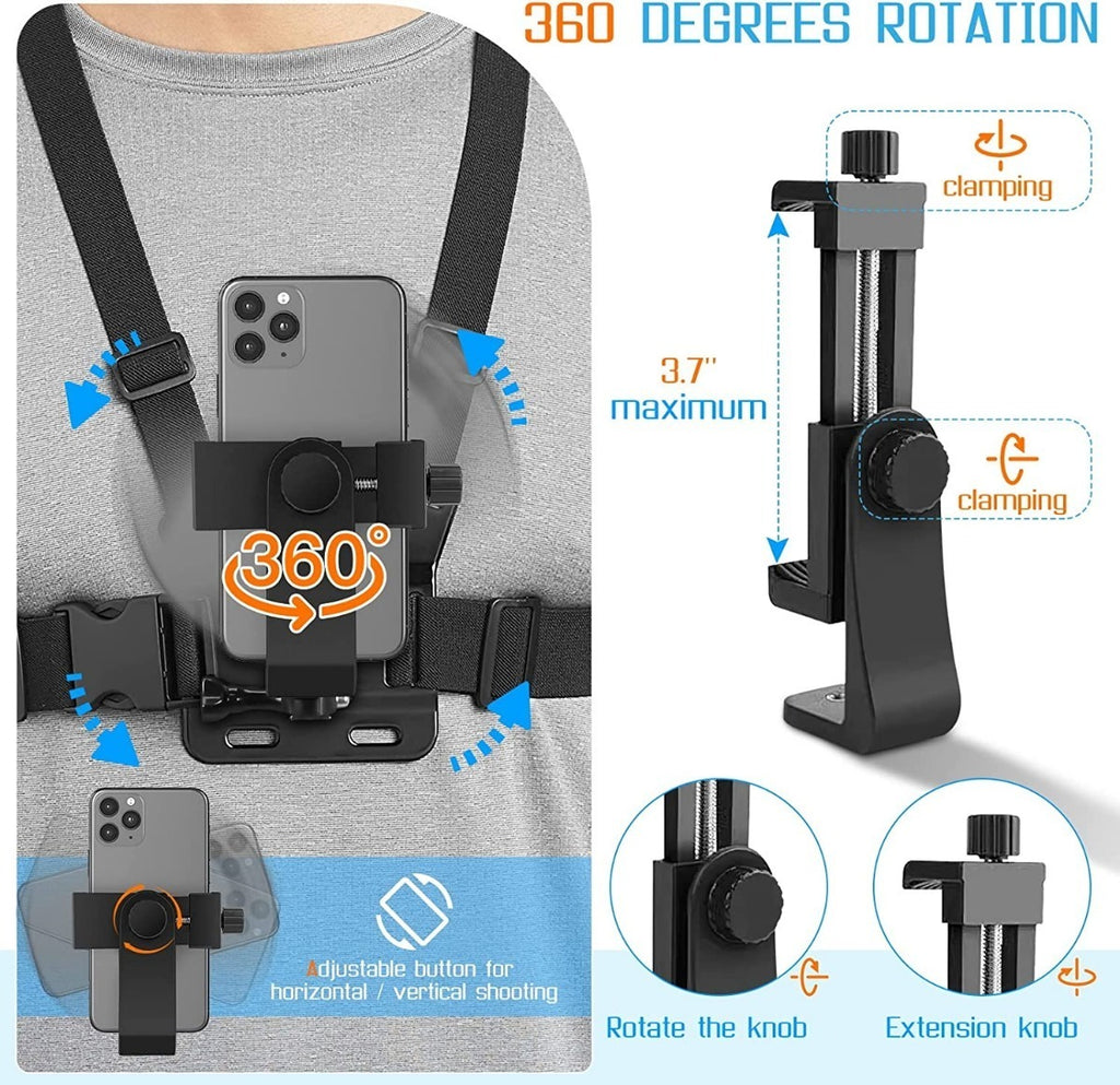 Marca Soporte Celular Ajustable – Grabación Manos Libres Para Aventura