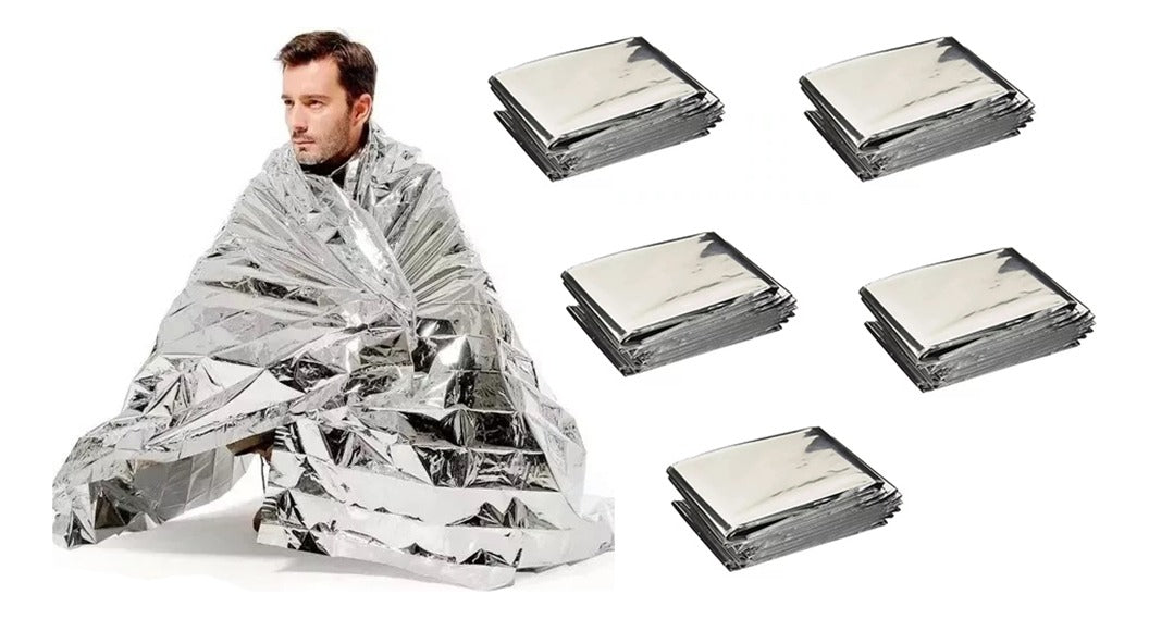 AventuraPro Pack 5 Manta Térmica De Emergencia 160x210 – Protección Vital Para Actividades Al Aire Libre