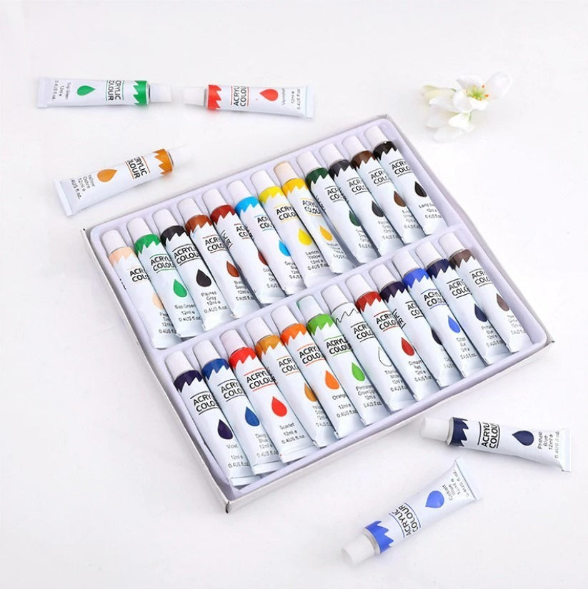Kit 40pcs Lienzo Pintura Acrilica – Colores Ricamente Pigmentados