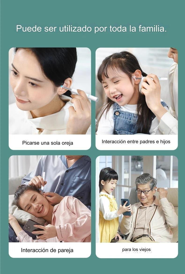 SaludAuditiva Limpiador Oídos Endoscopio Cámara HD Inalámbrica Recargable – Experiencia de Limpieza Auditiva Excepcional