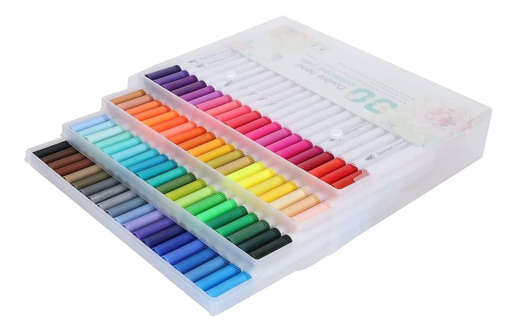 80 Marcadores De Doble Punta Tipo Pincel – 80 Colores Primarios Permanentes