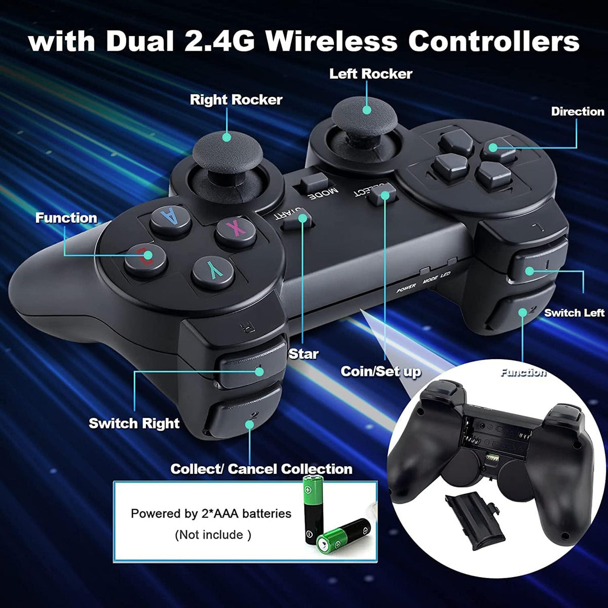 GamerTech Gamer Stick 4K M8 Lite – Más de 20000 Juegos Disponibles