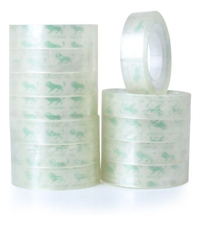 CintasTrans Pack Cintas Transparentes 12 Rollos – Alta Calidad para Manualidades y Oficina