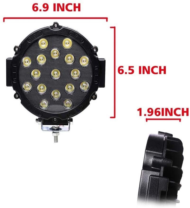 Foco Luz Led Neblinero 17 Led 51w Offroad 4x4 – Iluminación Potente y Eficiente