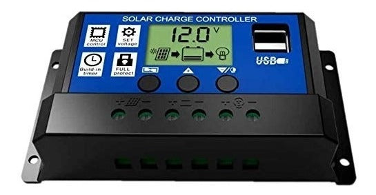 Regulador De Carga Solar Digital 12v 24v 10a 2usb – Control Preciso Y Eficiente De Carga