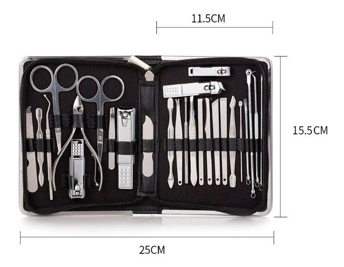 Set Herramientas Manicure Pedicura Kit Uñas 26 Piezas – Cuidado Integral para Uñas y Pies