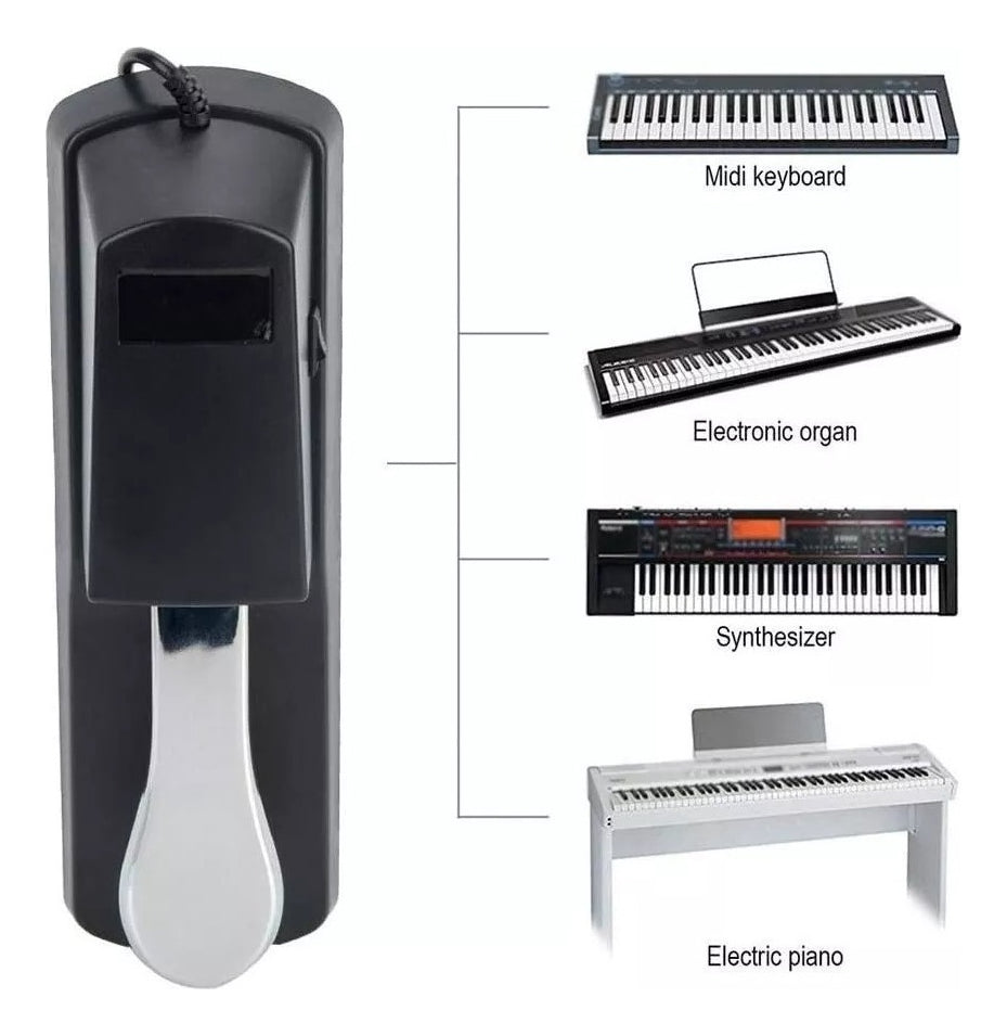 Pedal Sustain Universal Teclado – Réplica de Pedal Acústico