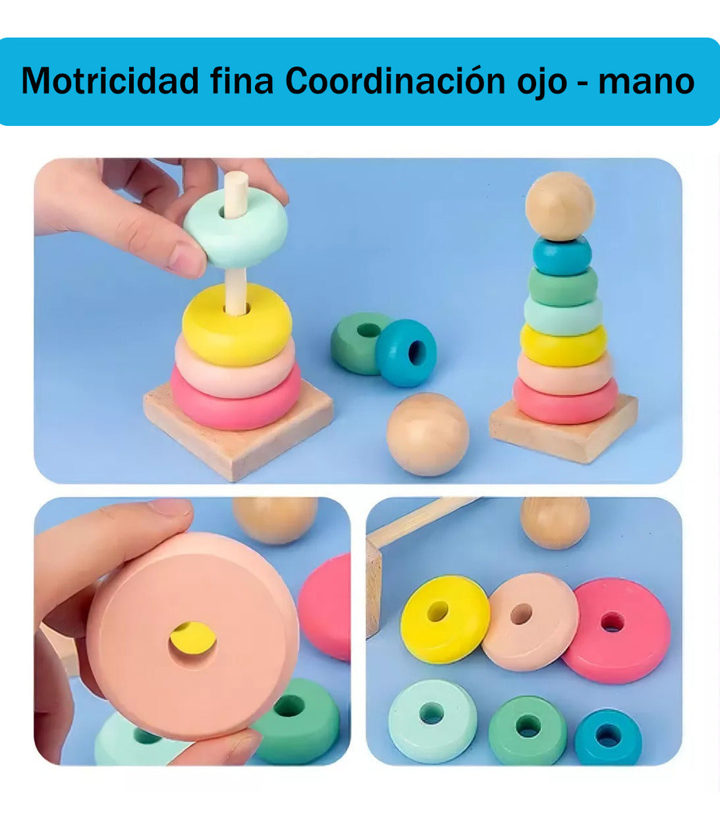 Montessori Toys Pack 10 Juguetes Didácticos De Madera – Fomenta Aprendizaje Y Creatividad