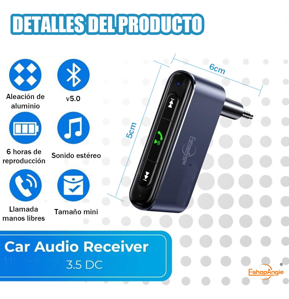 Receptor Bluetooth Auto 3.5mm – Conexión Inalámbrica Estable