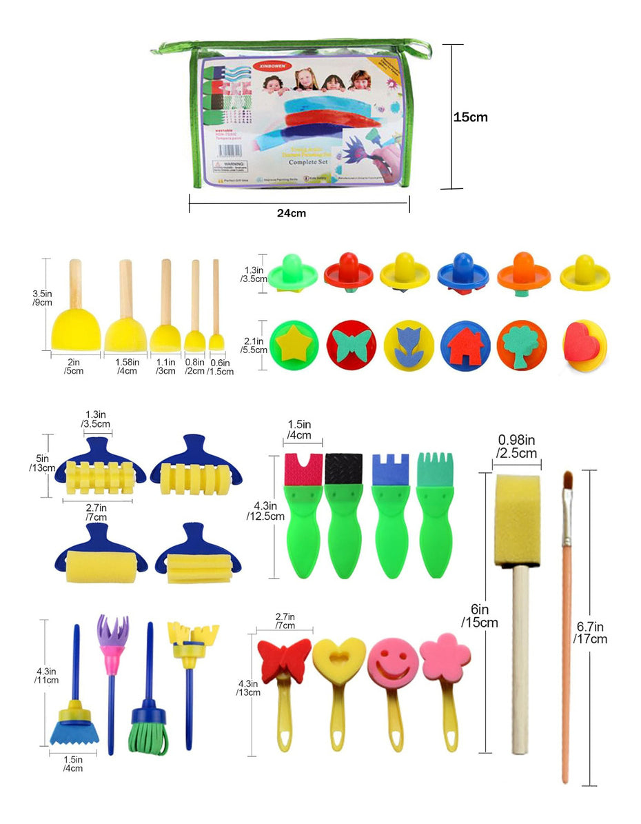 Set29 Esponja Cepillo Brocha Pincel – Experiencia Creativa y Segura para Niños