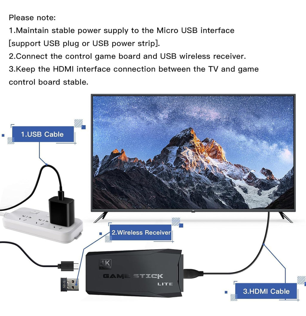 GamerTech Gamer Stick 4K M8 Lite – Más de 20000 Juegos Disponibles