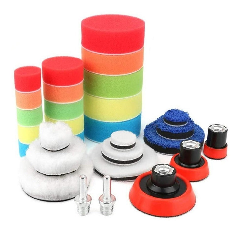 MarcaKit Kit De 29 Piezas Pulir Esponjas Almohadillas Para Auto – Pulido Profesional y Brillo Duradero