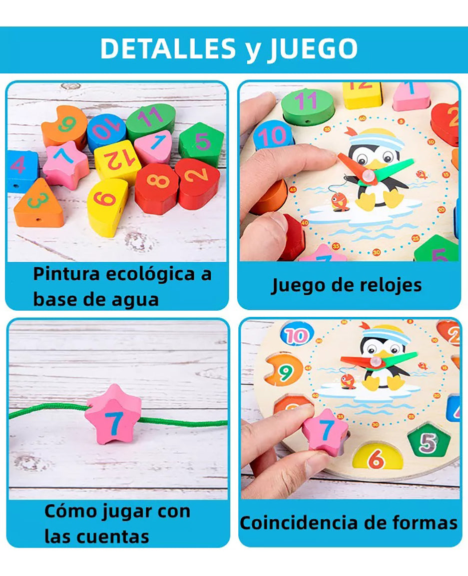 Montessori Toys Pack 10 Juguetes Didácticos De Madera – Fomenta Aprendizaje Y Creatividad
