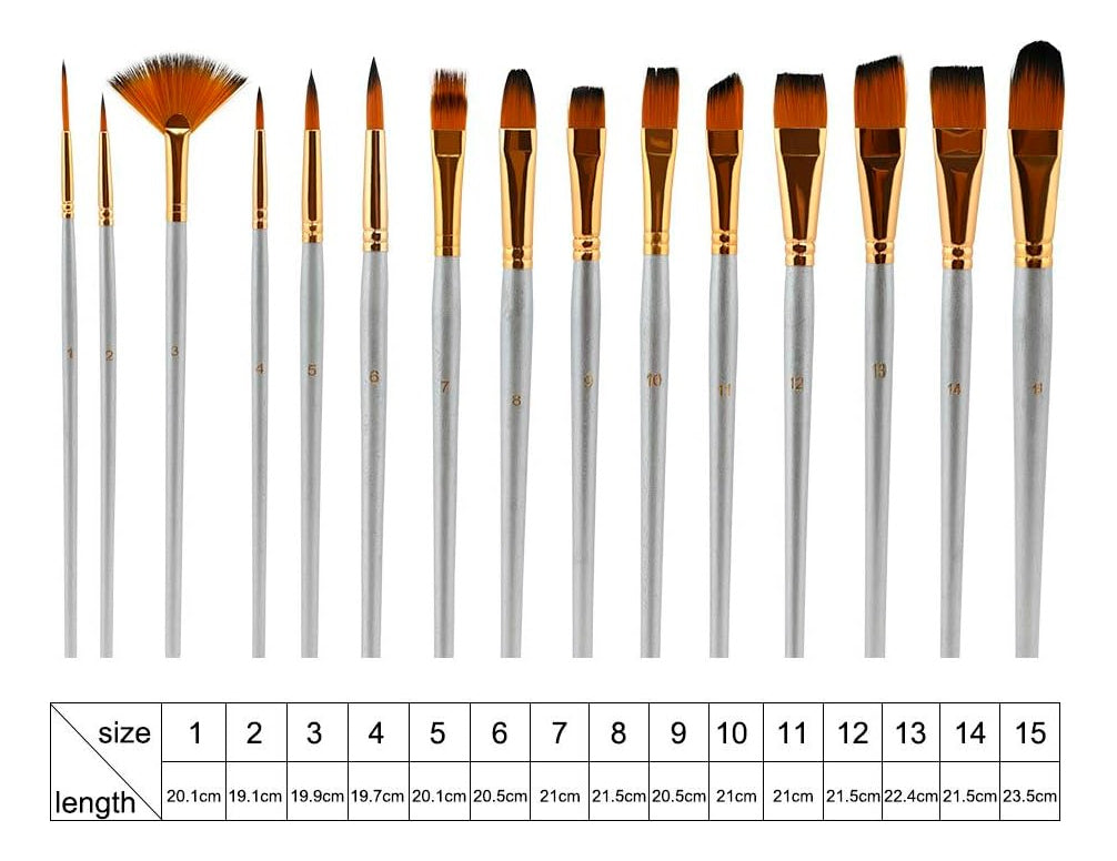 Set Pinceles 15 Piezas – Versatilidad y Calidad para Artistas