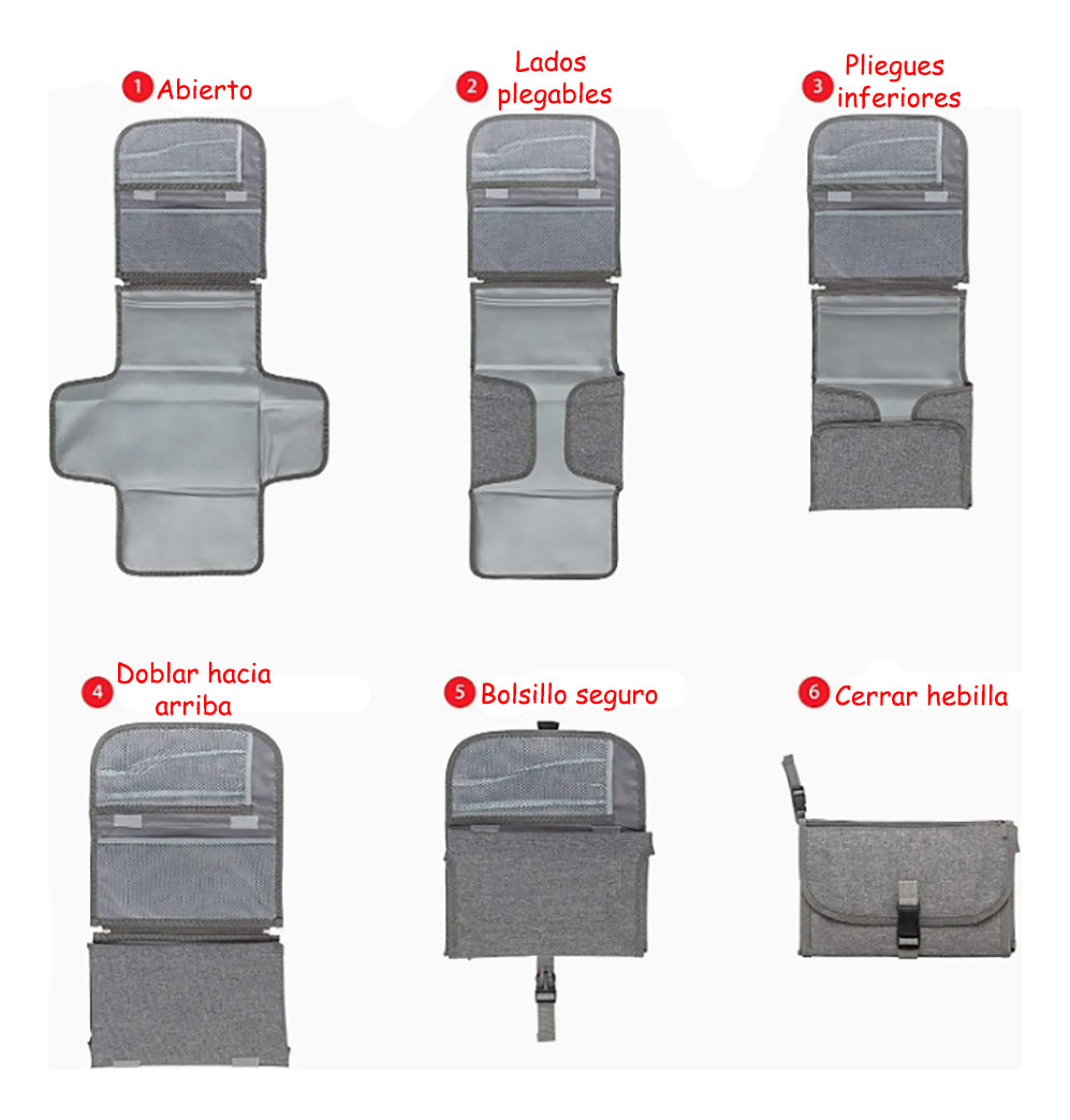 Cambiador Bebé Plegable Impermeable – Ideal Para Viajes Prácticos