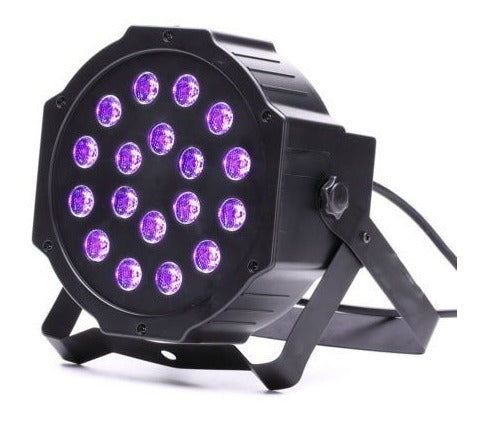 Foco Foco 18 Led UV Negro – Iluminación Espectacular para Fiestas