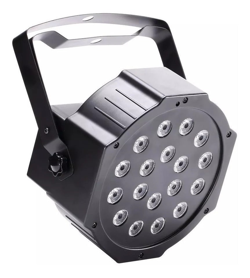 Foco Foco 18 Led UV Negro – Iluminación Espectacular para Fiestas