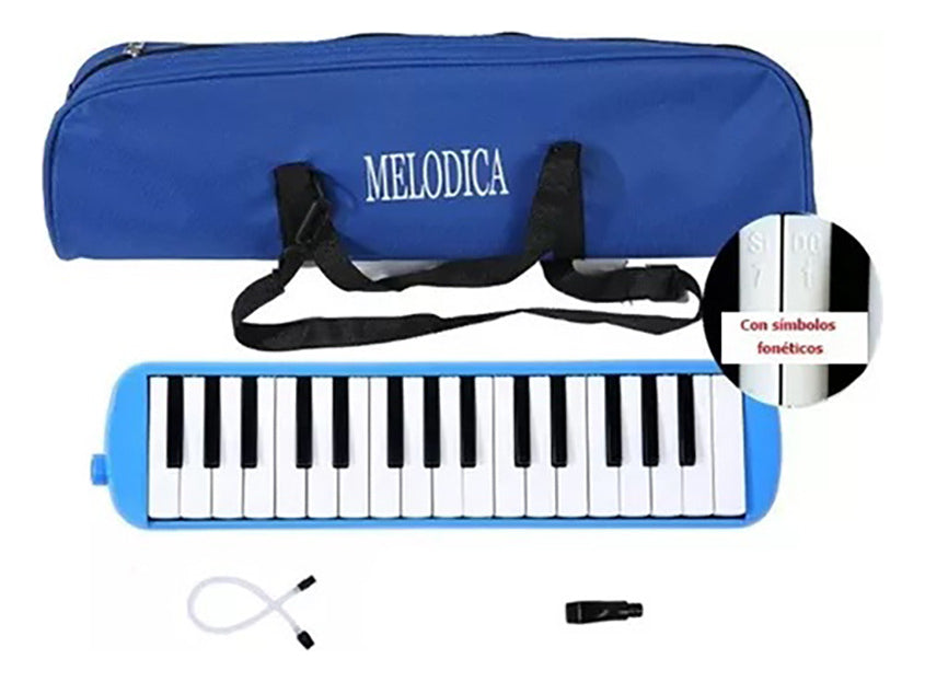 Melódica Teclado 32 Notas – Diseño Clásico en Color Azul