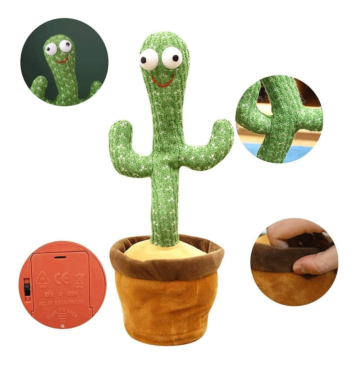 Cactus Bailarín Peluche – Diversión Interactiva Con Repetidor De Voz Y Música