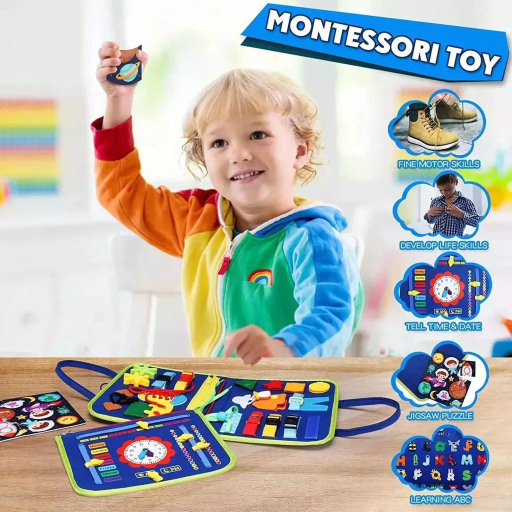 Montessori Creations Libro Sensoriales Interactivo – Mejora la Destreza Motriz Fina
