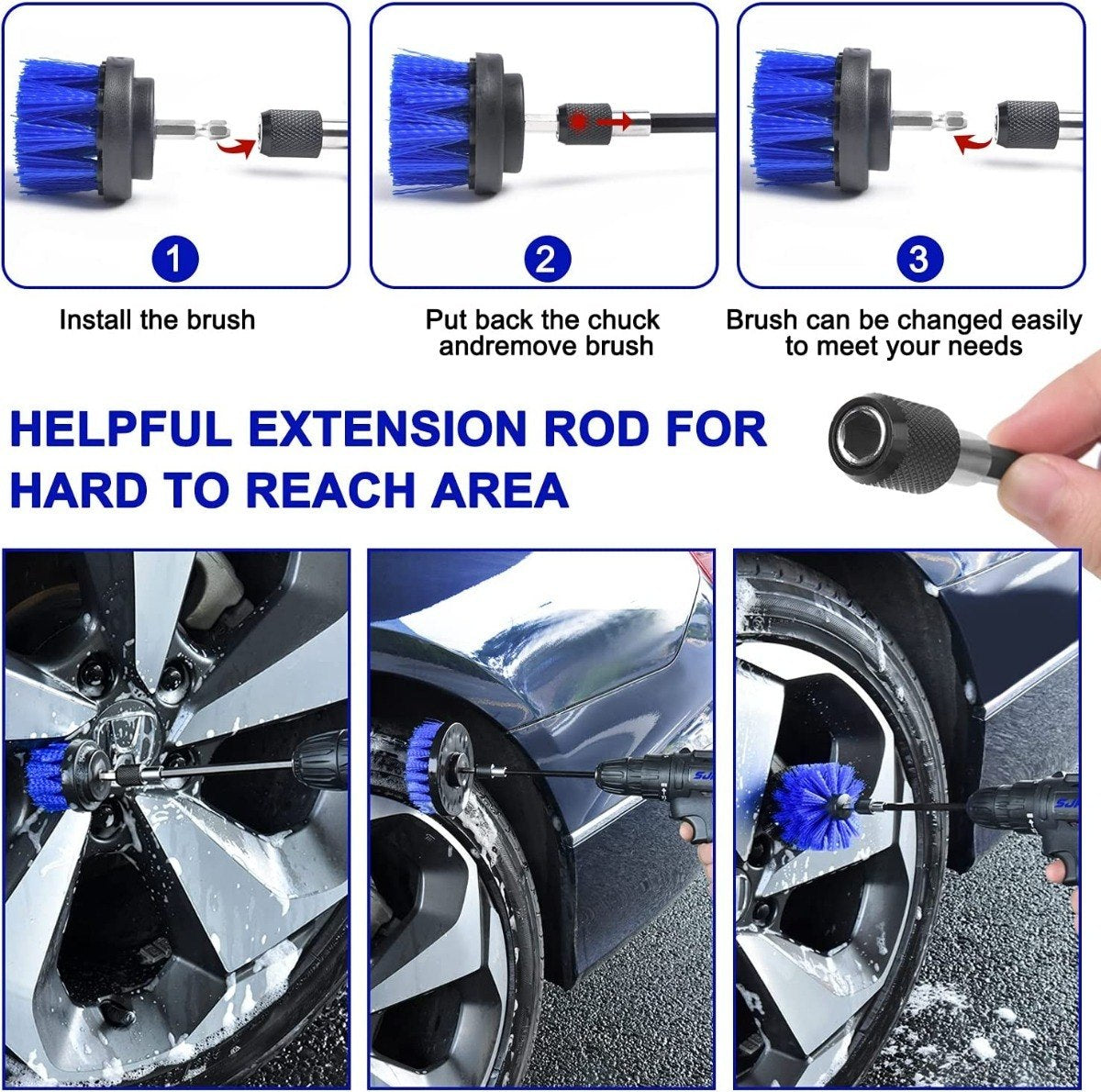 LimpiezaPro Juego 21 Pzas De Cepillos De Lavado – Limpieza Profunda Para Tu Automóvil