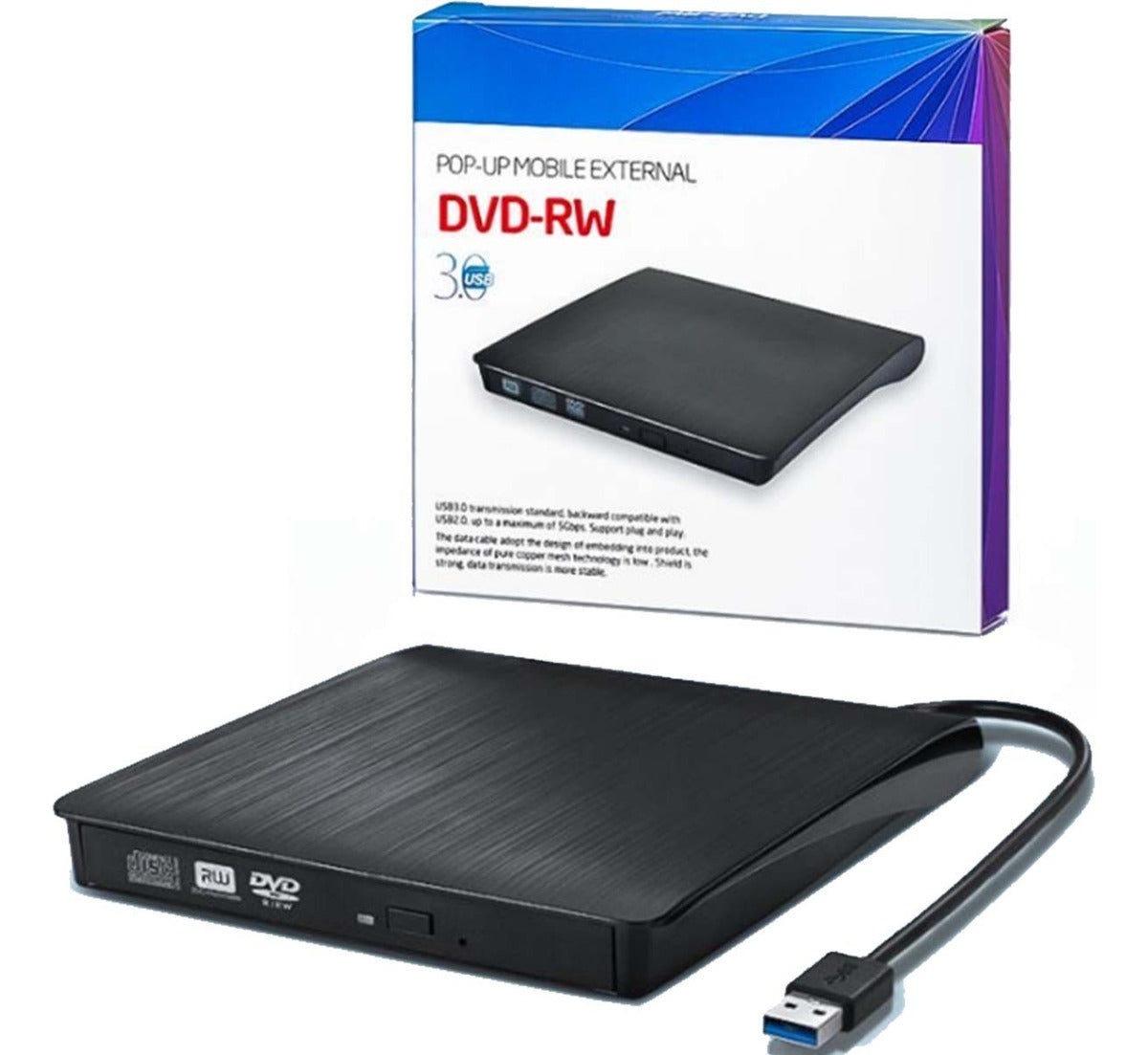 X Grabador Externo DVD/CD Lector USB 3.0 – Alta Velocidad de Transferencia