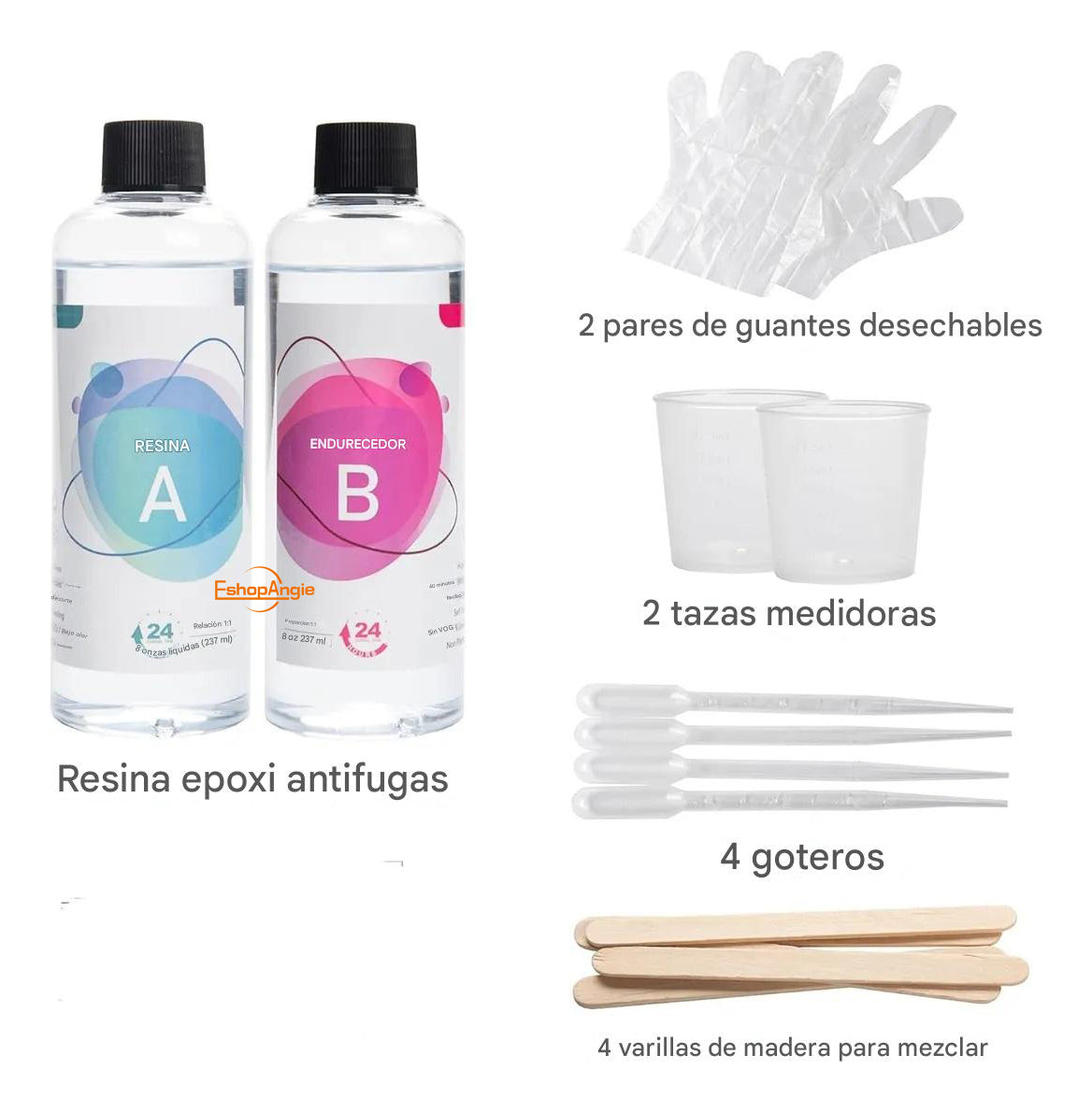 Resina Epóxica Cristal 1:1 946ml – Ideal Para Manualidades y Arte