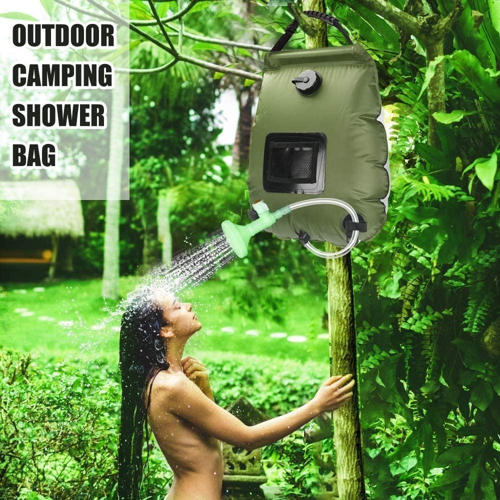 EcoCamp Bolsa Ducha Solar Portátil 20 Ltrs – Experiencia Ecológica en Actividades al Aire Libre