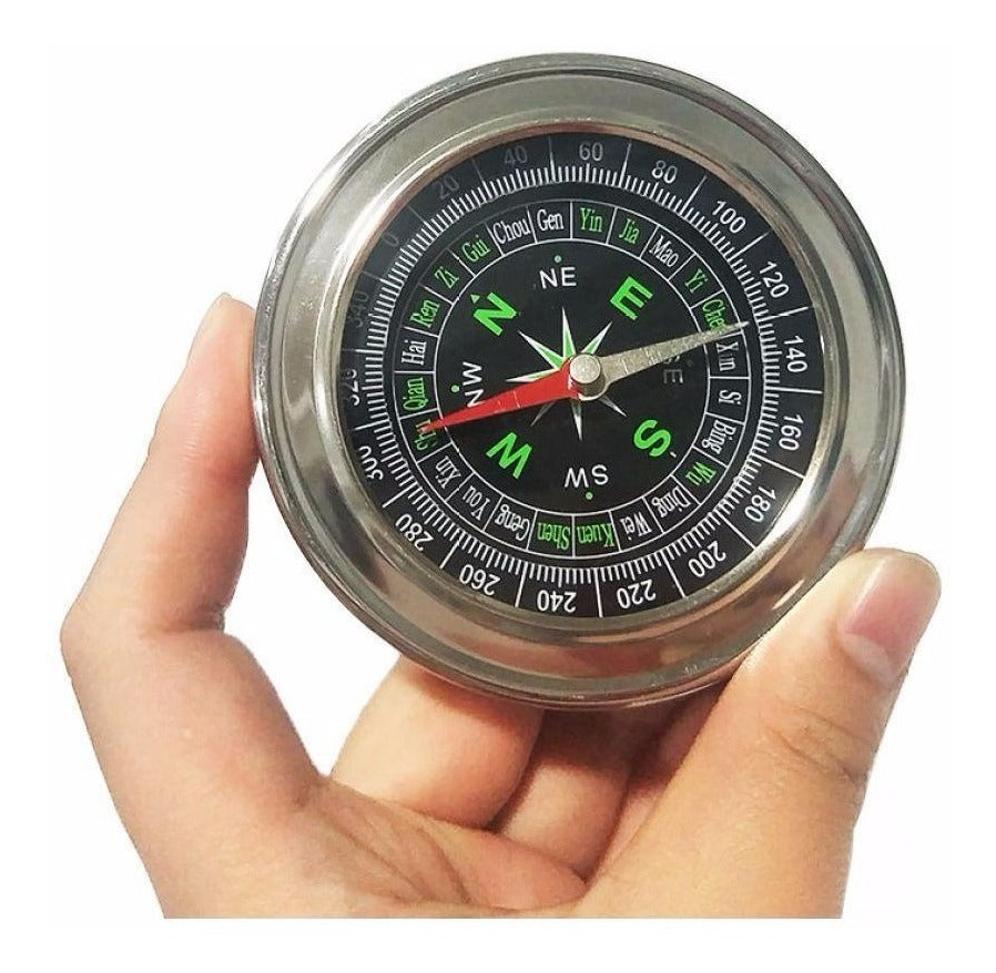 Brújula Acero Inoxidable 77mm X 14mm – Navegación Precisa para Aventuras al Aire Libre